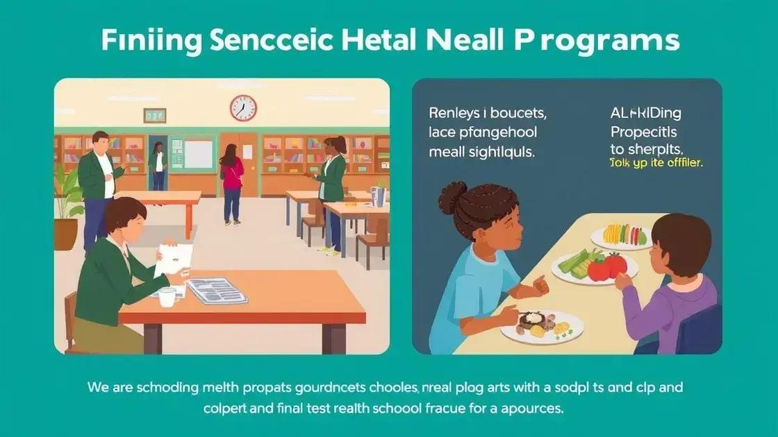Funding sources for school meal programs